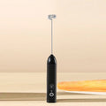 MINI Milk Frother USB Rechargeable 3 Speeds Foam Maker Coffee Whisk Mixer Electric Handle Blender Egg Beater Zpaxo black