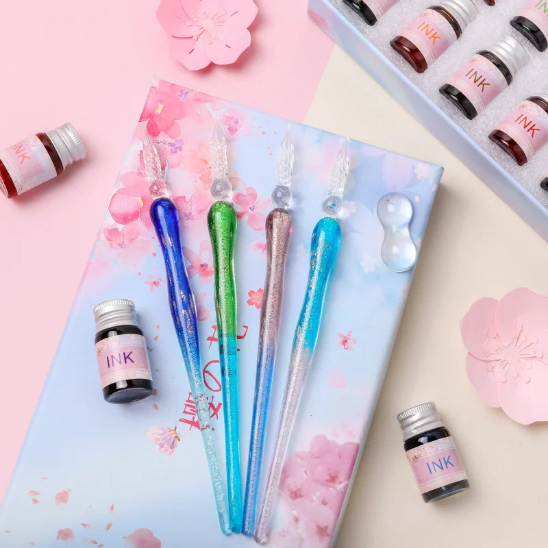Sakura Glass Dip Pen Set – Gradient Color Gift Box