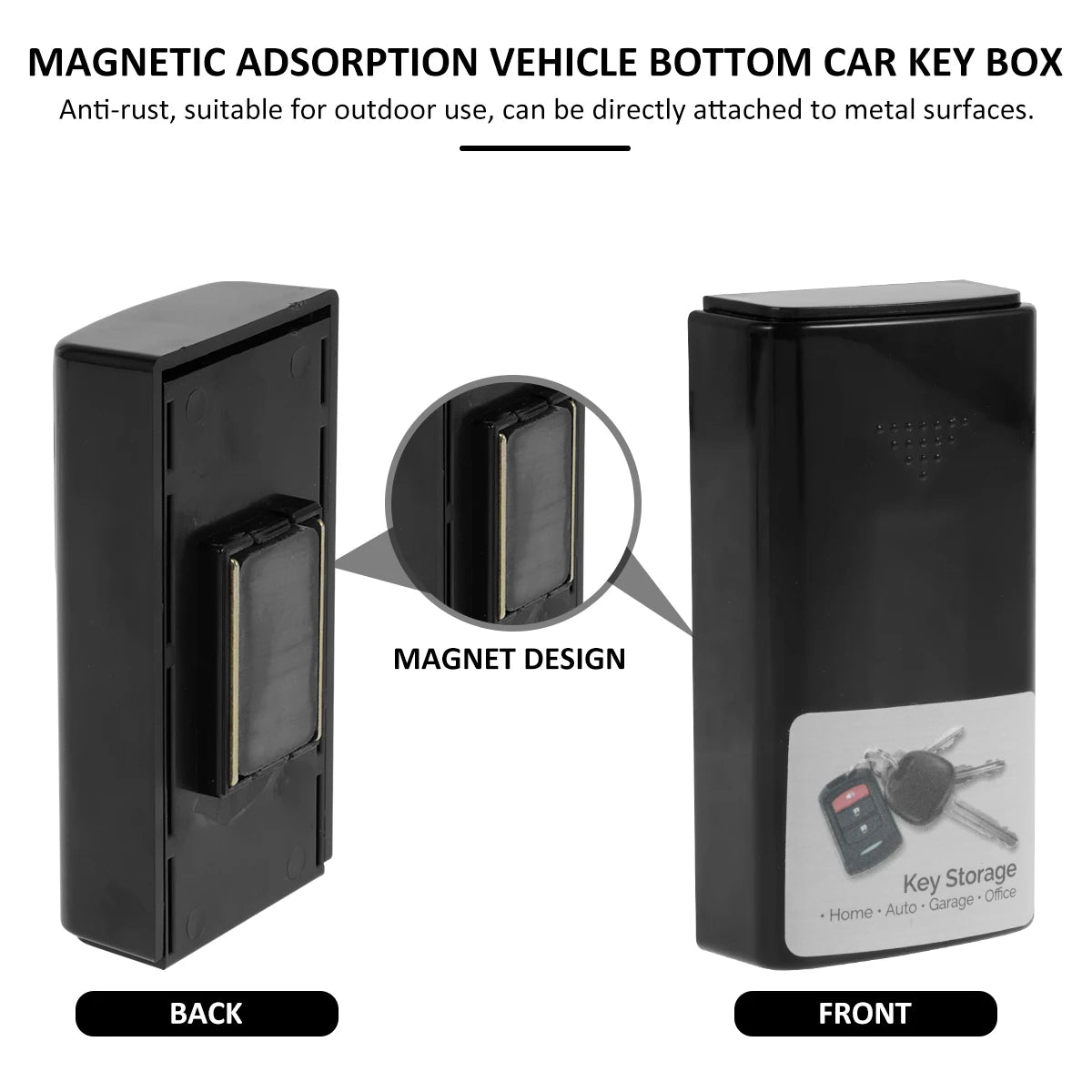 Stash Car Key Box Creative Magnetic Key Cases Portable Hide Key Holder Safe Emergency Anti-Rust Key Holder For Home Secret Box Zpaxo