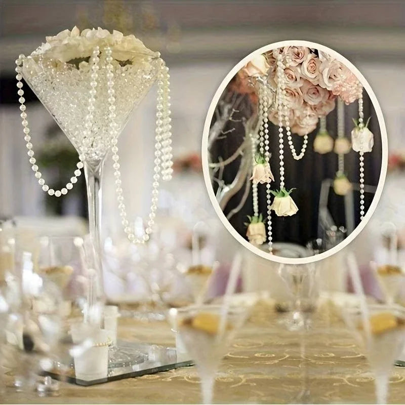 25M Faux Pearl Bead Garland – Wedding, Christmas & Craft Decor