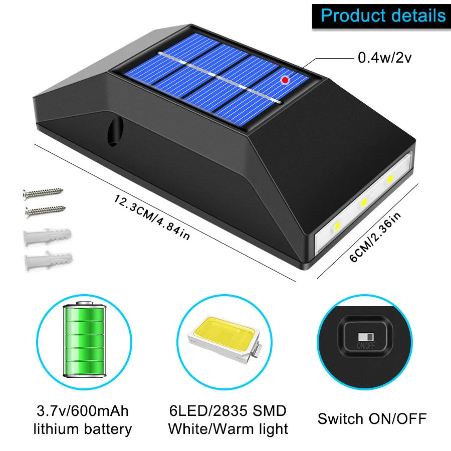 Solar LED Lights Outdoor Waterproof Sun Lamp Garden Patio Yard Stair Zpaxo