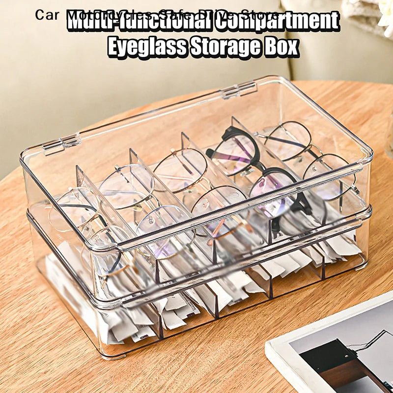 Multifunctional Transparent Multi Layer Glasses Storage Box Stackable