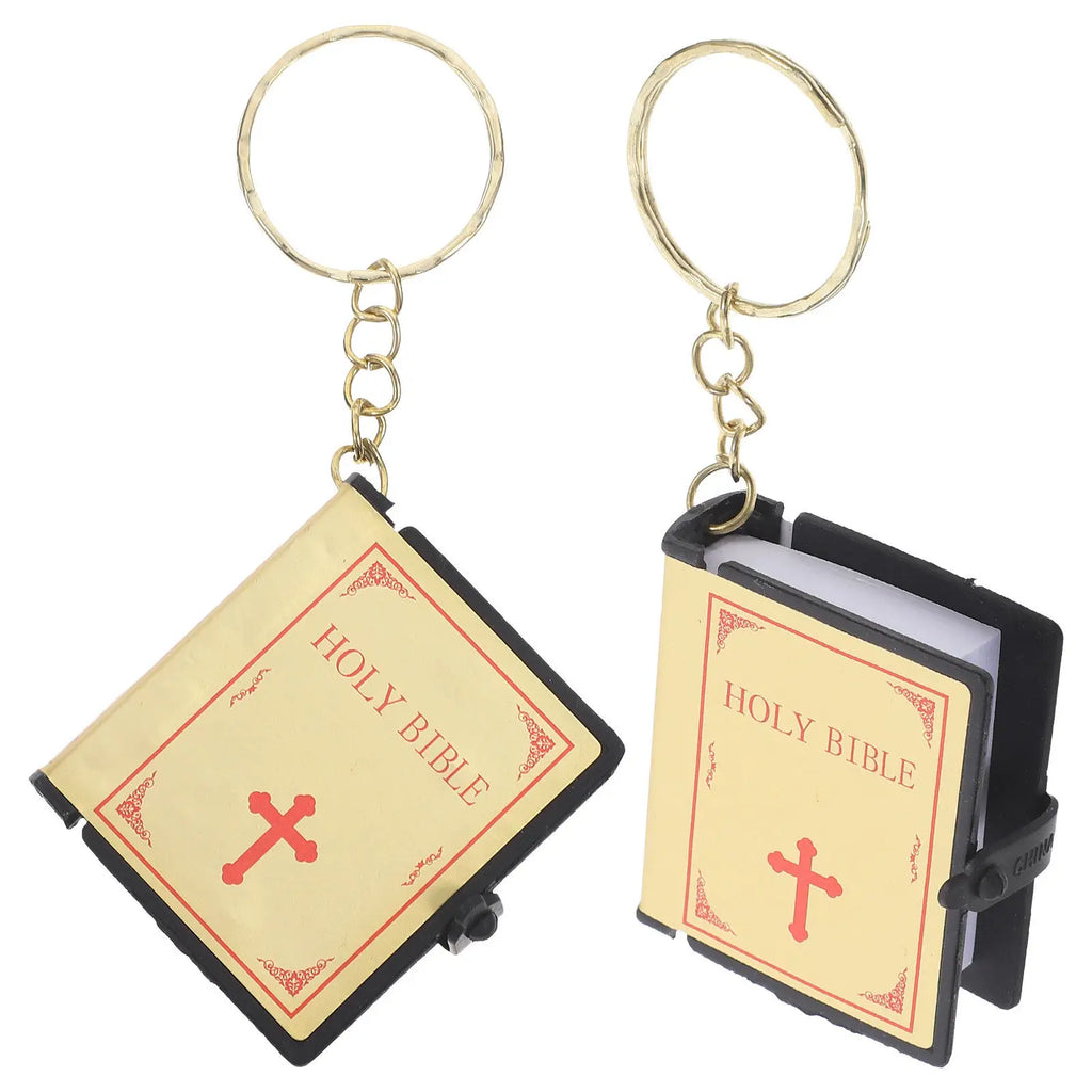 Bible Key Ring Miniature Book Pendant Religious Keychain Decoration