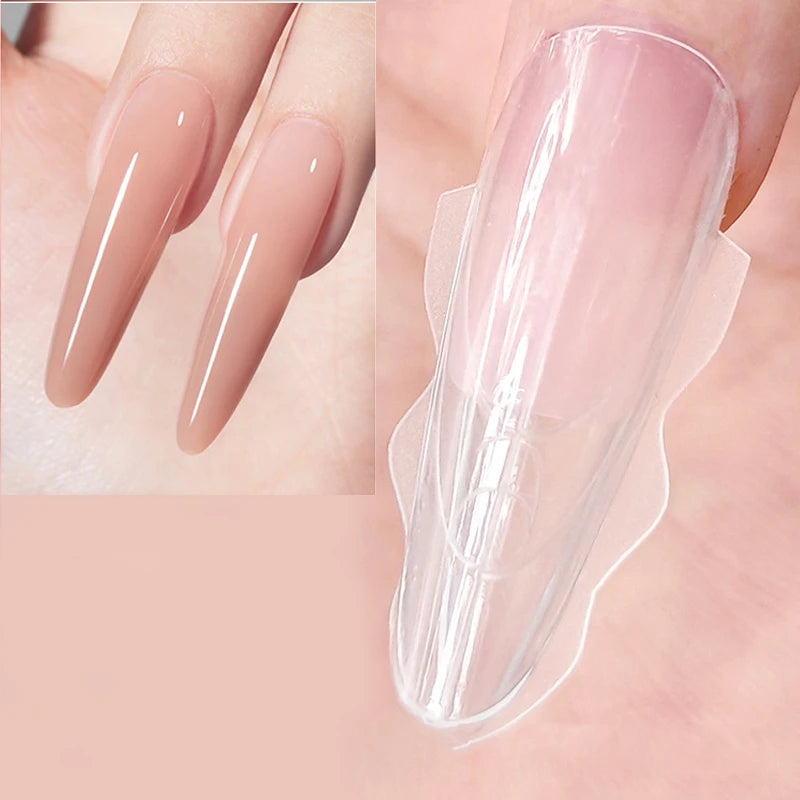 Sandwich Dual Nail Forms 180pcs 15size NEW 2025 Extensions-Dual Forms Coffin Almond Nail Forms Manicure Top Mold Bottom Mold Zpaxo