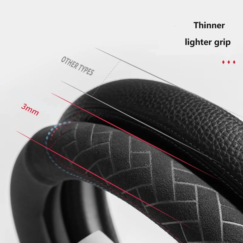 Car Steering Wheel Cover Embossed Anti Slip Plush Suede Sweat