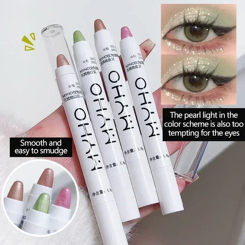 Pearly Matte Eyeshadow Stick White Eyeliner Shimmer Silver Highlighter Lying Silkworm Pen Monochrome Brightening Eye Shadow Pen Zpaxo