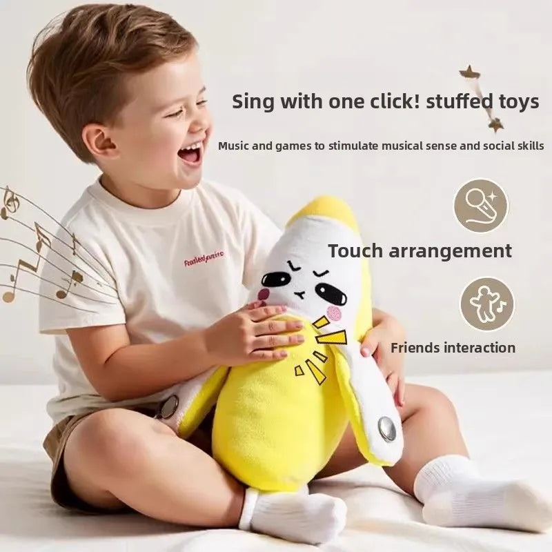 Banana Sensor Rhythm Plush Keychain Musical Portable Creative Fruit