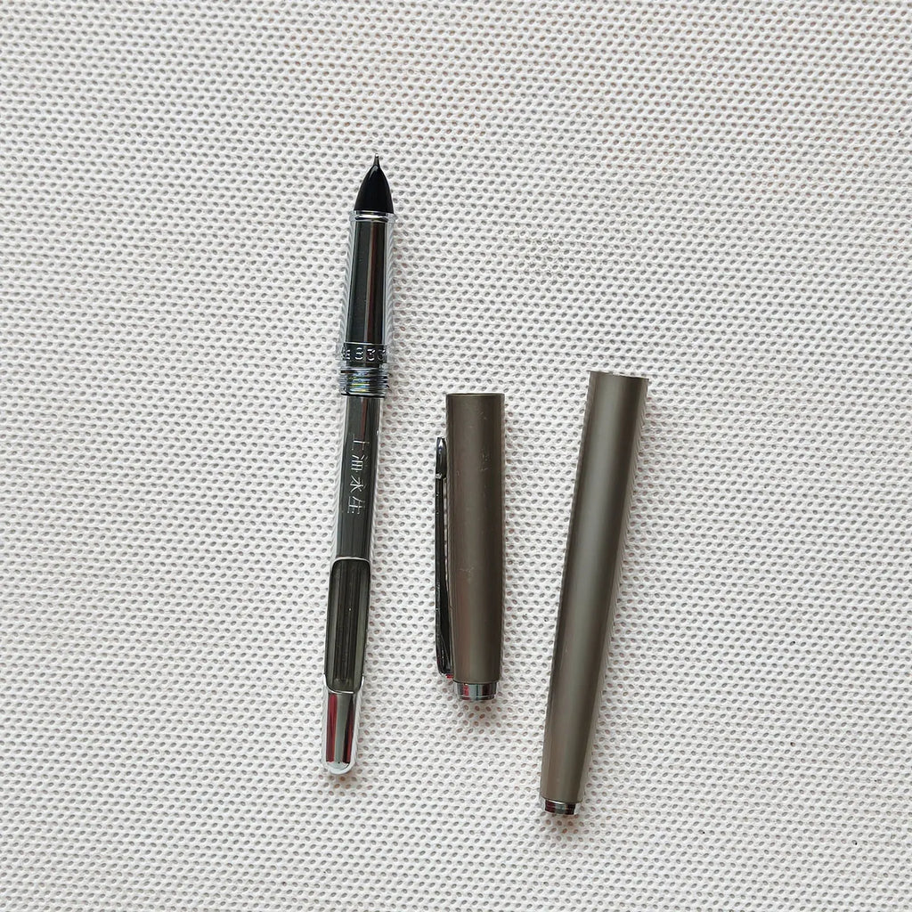 Old Stock Yongsheng 833 Fountain Pen Short Metal Pocket Practice Pen For Elementary School Students Stationery Zpaxo