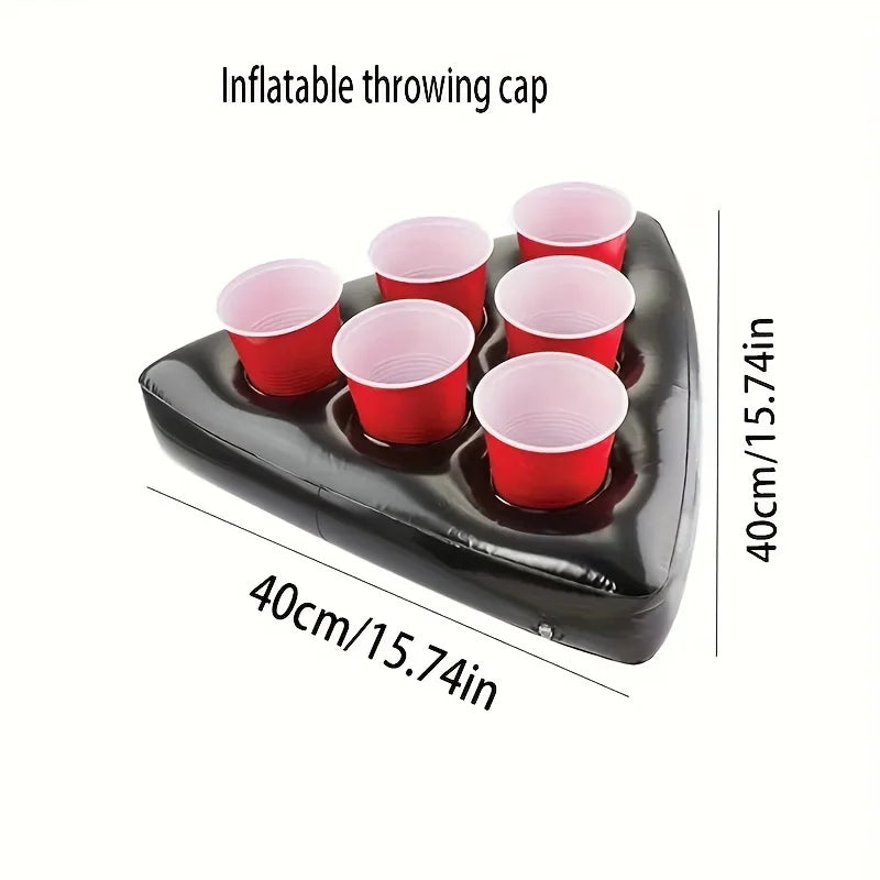 Inflatable Triangle Hat for Ping Pong Toss Game Fun Tossing Props Inflatable Beer Soda Drink Cup Holder Exciting Party Toys Zpaxo