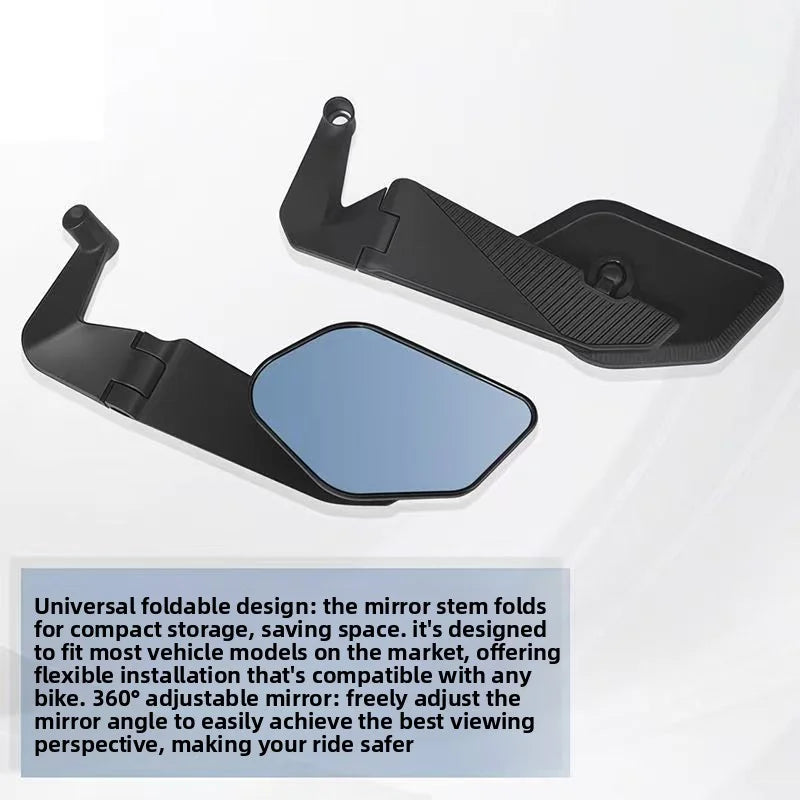 Folding Aluminum Rearview Mirror for Motorcycle & E-Bike