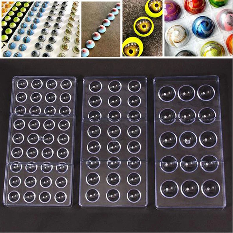 3D Chocolate Mold Polycarbonate Sphere Ball Thick Cake Molds Mould