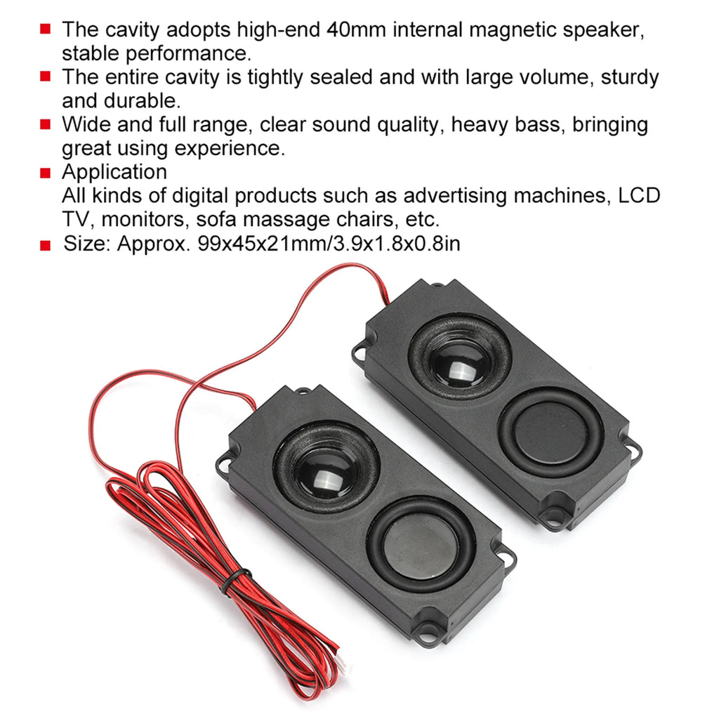8Ω 5W Loudspeaker Magnetic Dual Speaker Heavy Bass Audio Cavity 40mm Portable Speaker for TV Monitor Zpaxo
