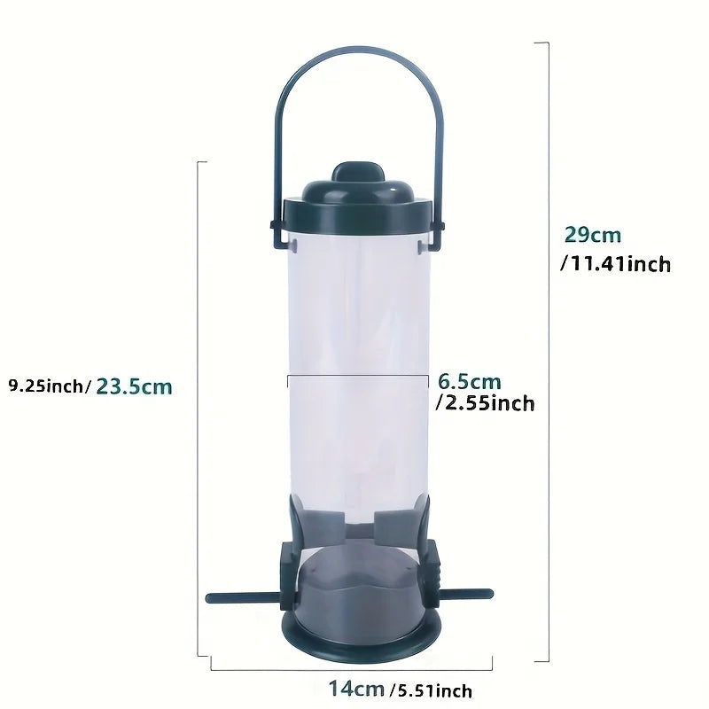 Plastic Bird Feeder Outdoor Hanging Food Dispenser Multiple Feeding Zpaxo