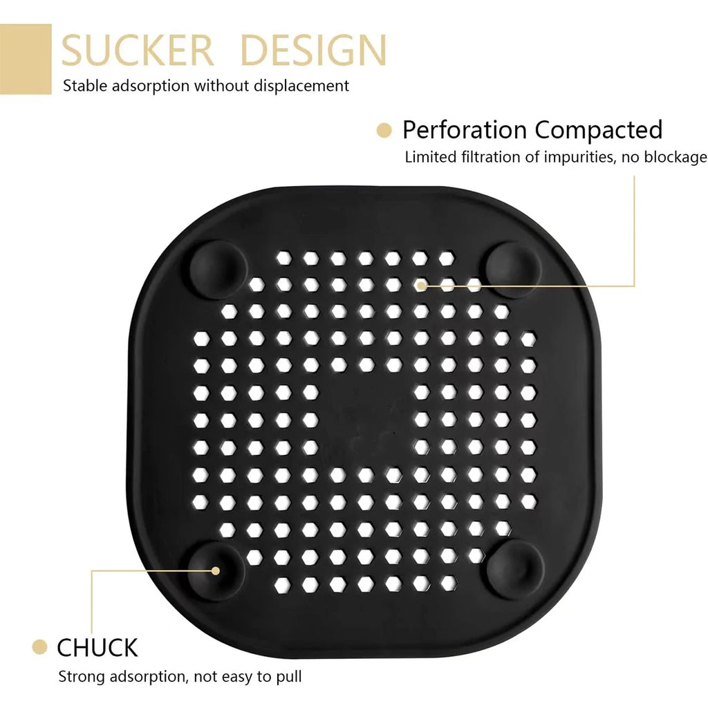 Silicone Drain Strainer Set 6/9pcs – No-Clog Filter & Suction Base