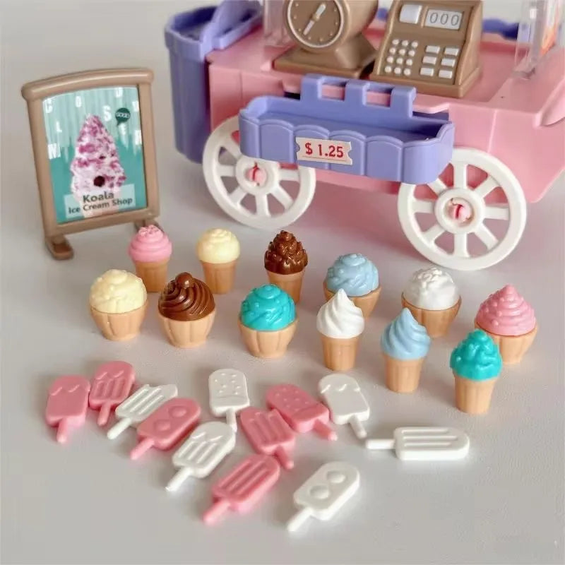 Dollhouse Scenery Decor DIY Mini Model Toy Vending Carts Miniature