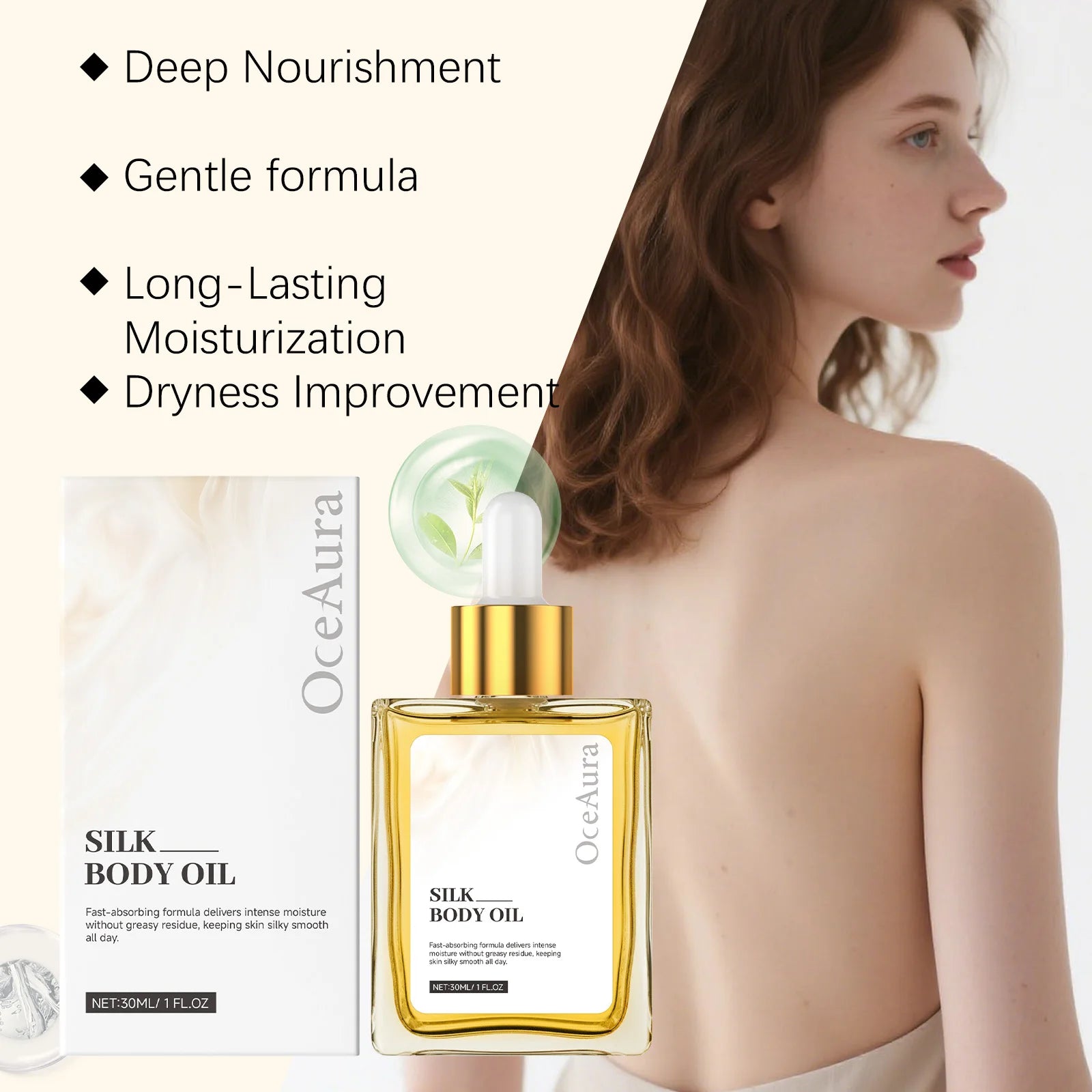 Improved Dry Silk Softening Body Oil Exfoliating Refreshing Moisturizing Non-Greasy Skin-Friendly Soft Easily Absorbed Body Oil Zpaxo
