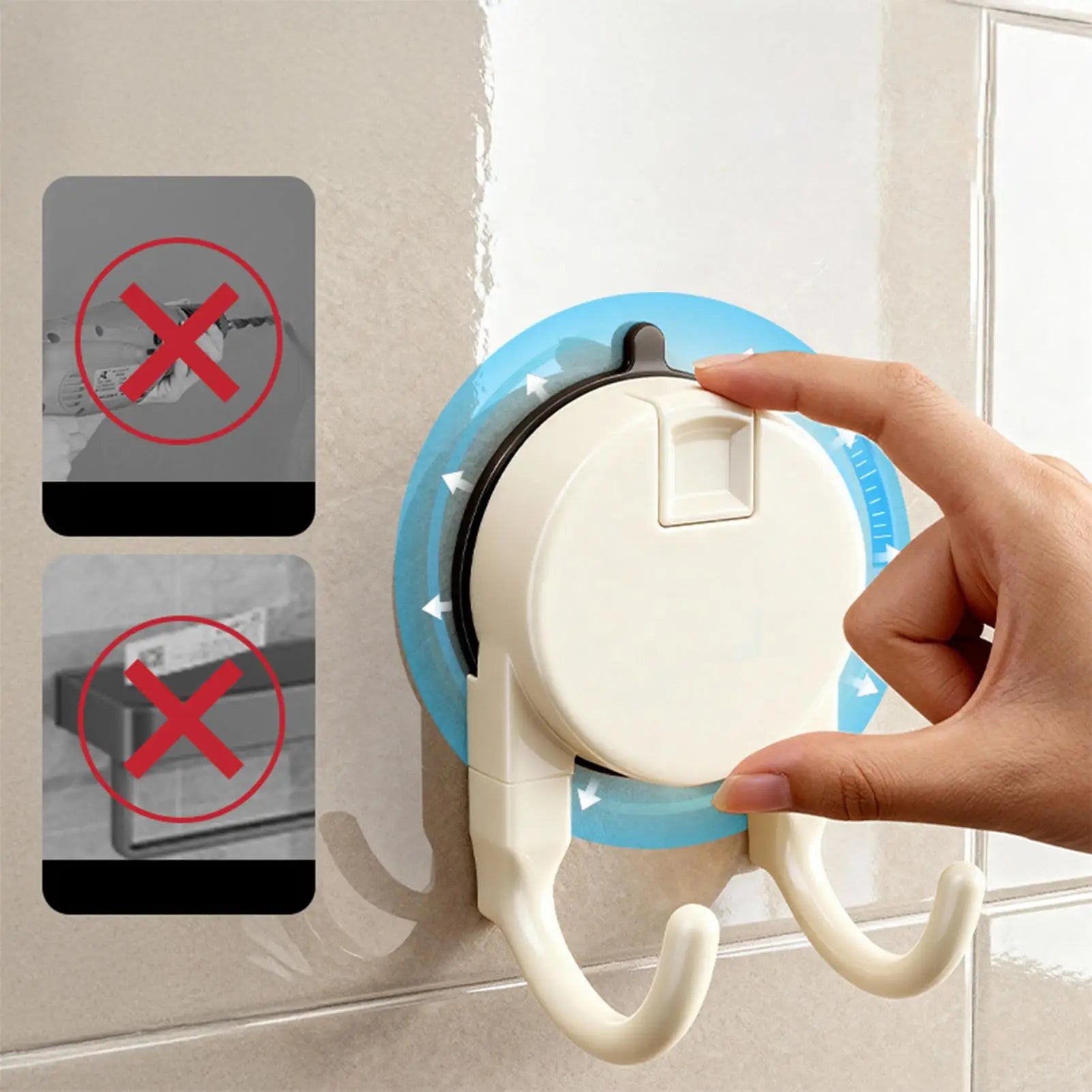 Suction Cup Hooks Retractable Reusable Bag Hanger Removable Towel