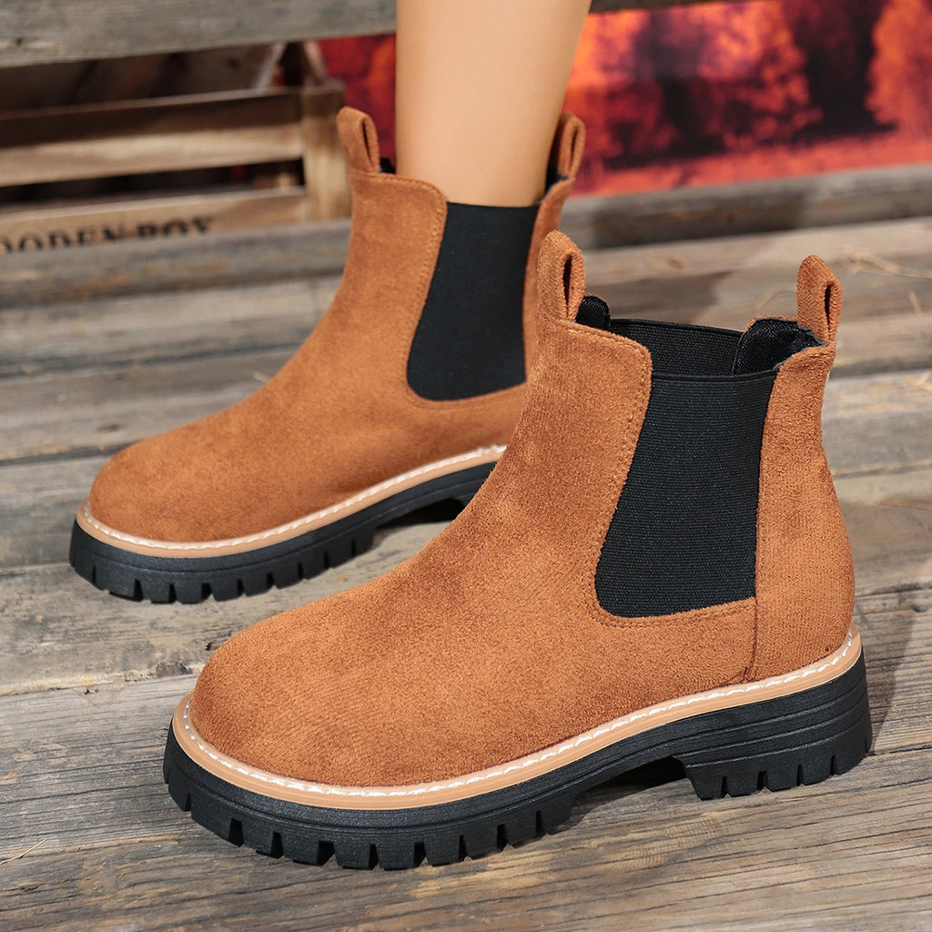 Woman Boots 2025 New Winter Chelsea Boots Woman Plus Size Slip on Shoes for Women Classic Platform Ankle Boots Zapatos De Mujer Zpaxo