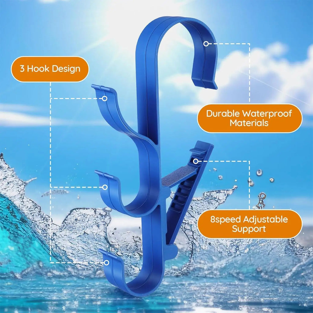 Universal Pool Equipment Storage Hooks Adjustable Waterproof Wall