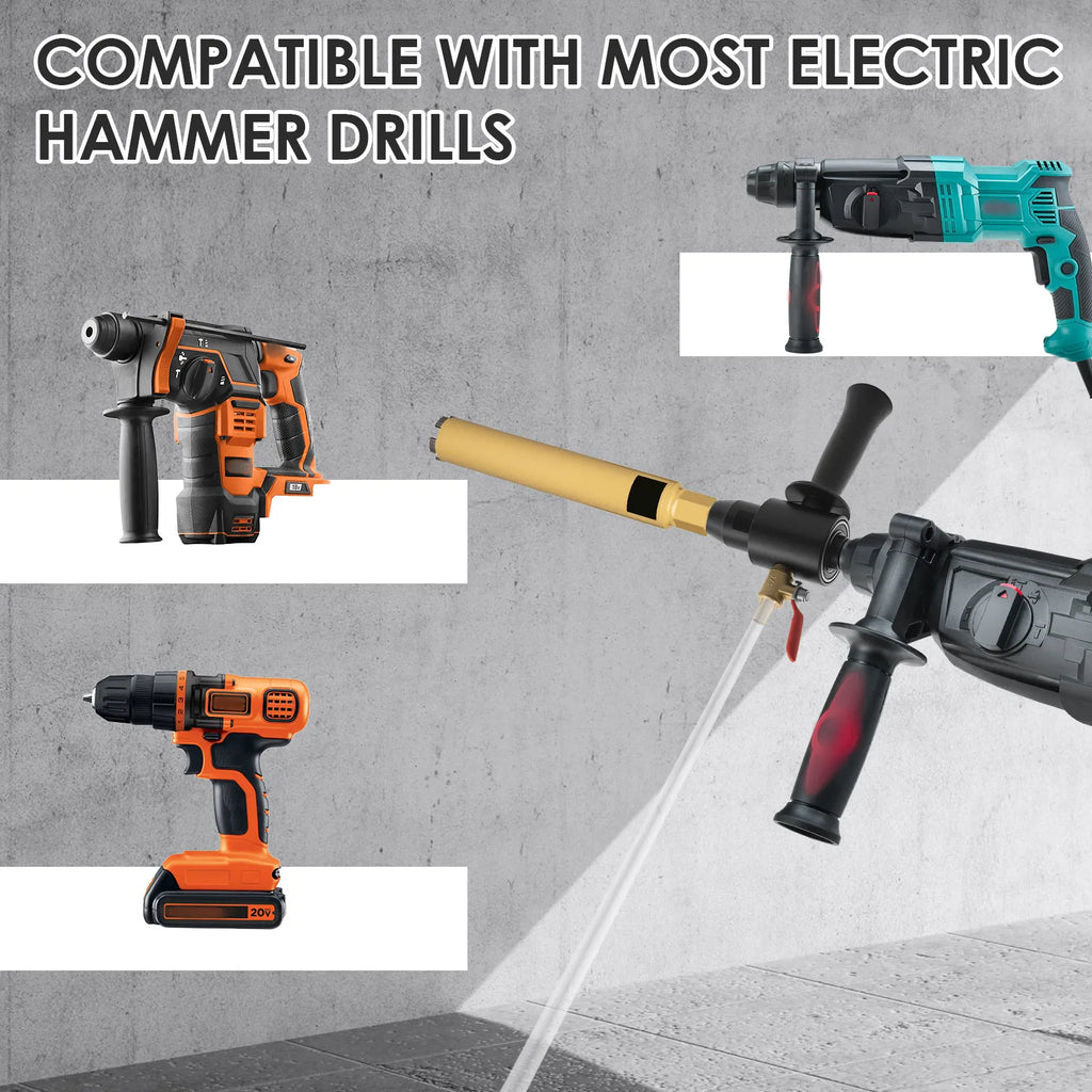 Electric Hammer Into Water Drill Turn Water Drill Water 2.2 cm Male to SDS Max Drill Adapter with 2 Connecting Rod for Drilling Zpaxo