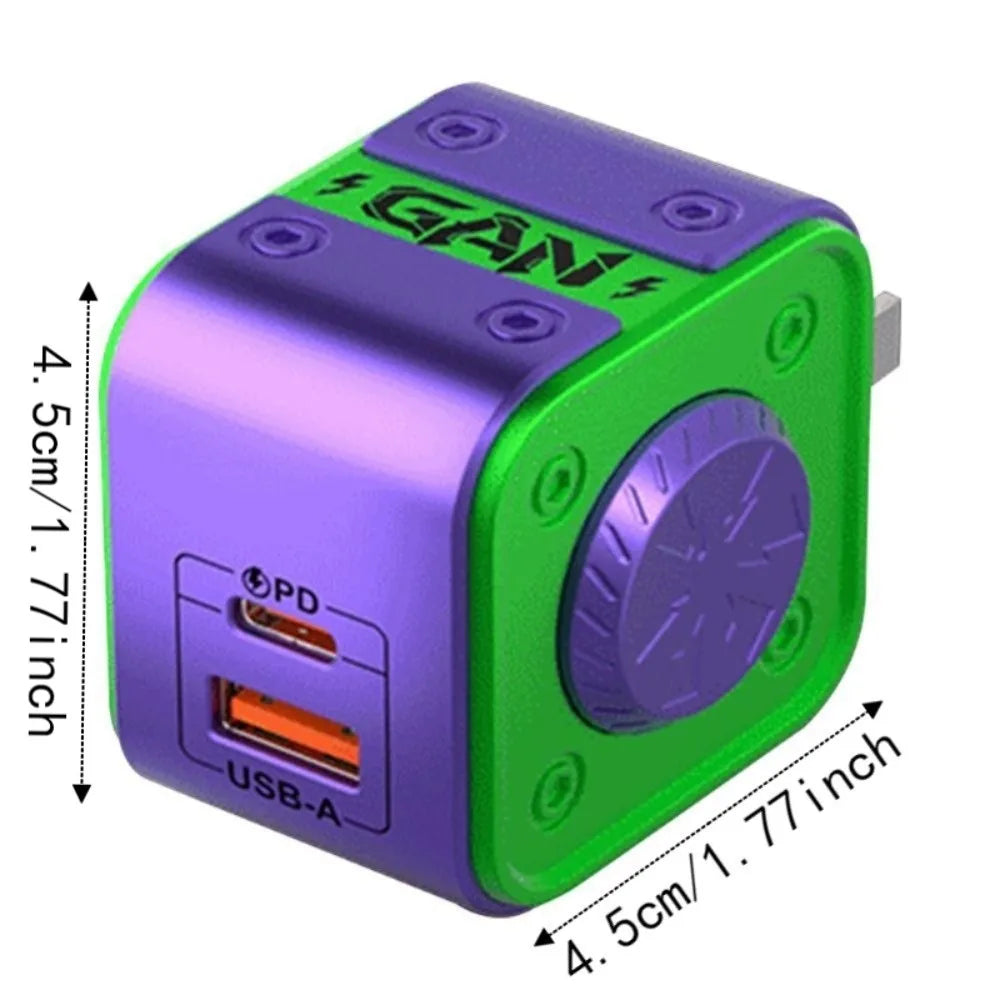 30W Power Gan Fast Charger USB-A Type-c Foldable Plug Fidget Spinner Zpaxo