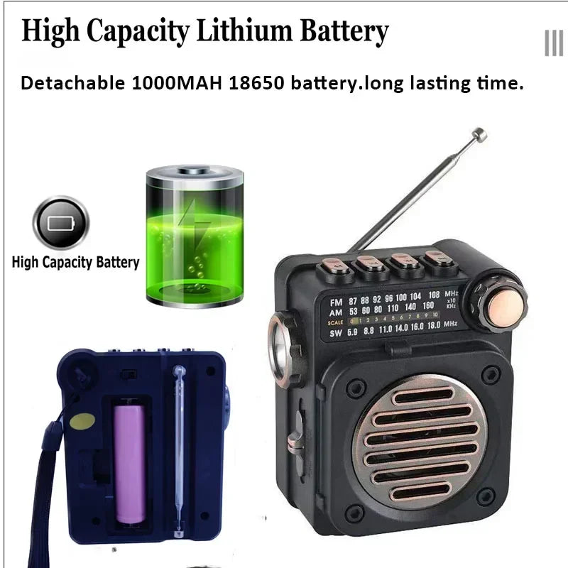 Built-in Speaker Radio Mini Pocket FM AM SW Stereo Radios Receiver