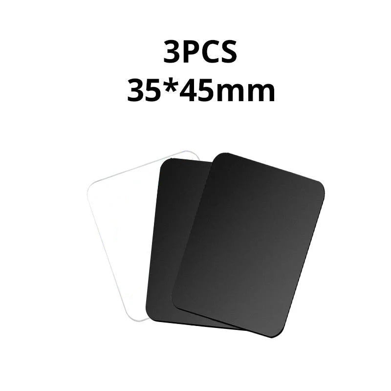Metal Plate Disk Magnet Car Phone Holder Iron Sheet Sticker IPhone Zpaxo 3PCS Black 35x45