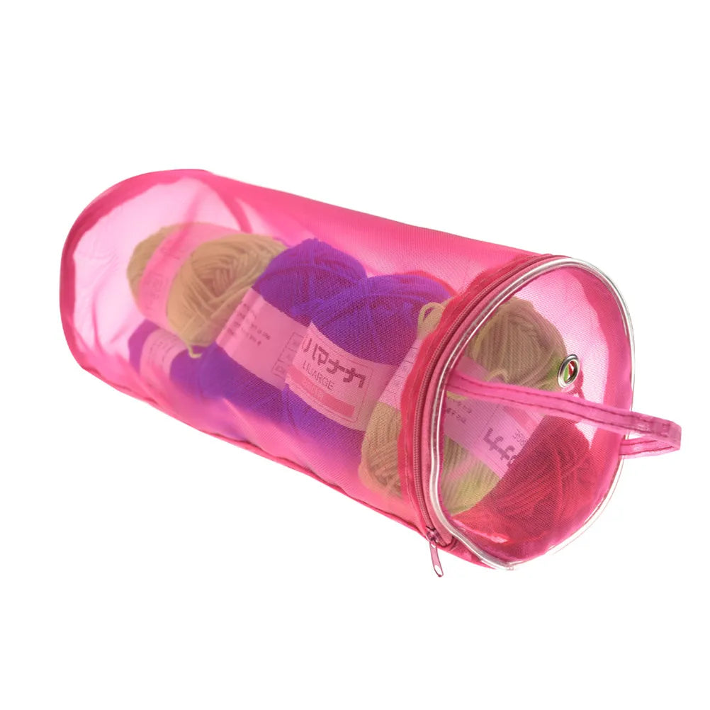 Knitting Yarn Storage Bag L Rose Red Lightweight Wool Basket Tote