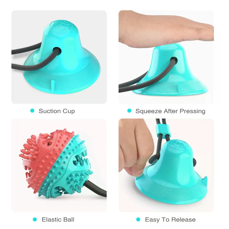 Dog Toys Suction Cups Pull Ropes Food Dispensing Balls Tpr Pet Zpaxo