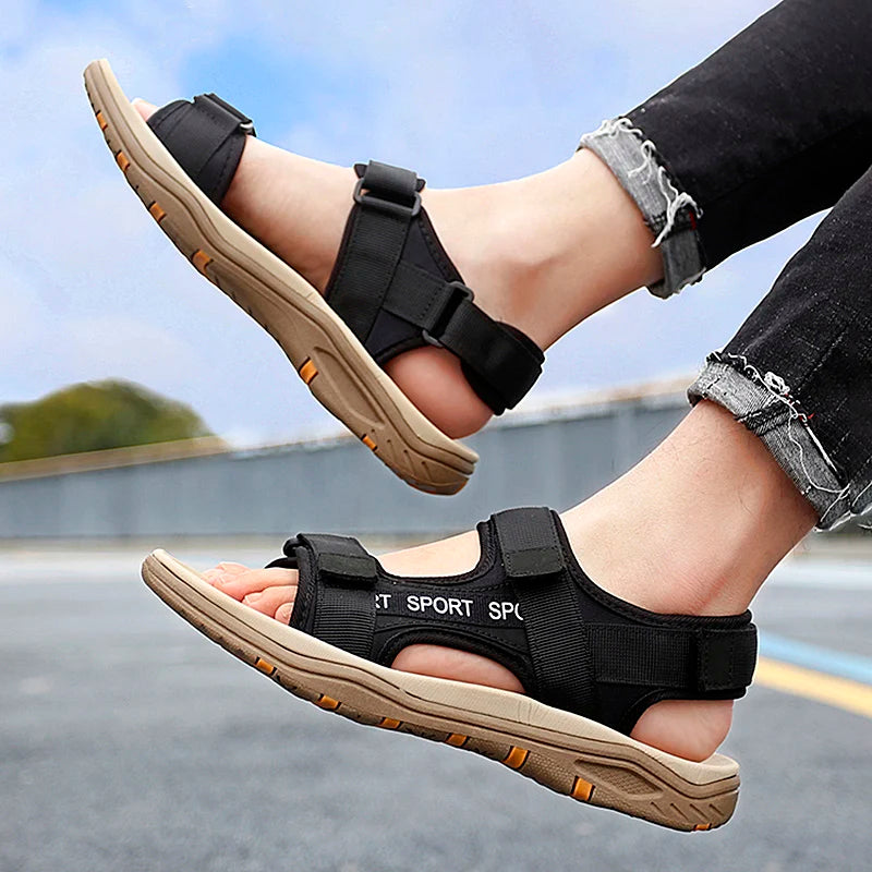 Summer Men Sandals Leather Mens Casual Shoes Outdoor Beach Roman Zpaxo