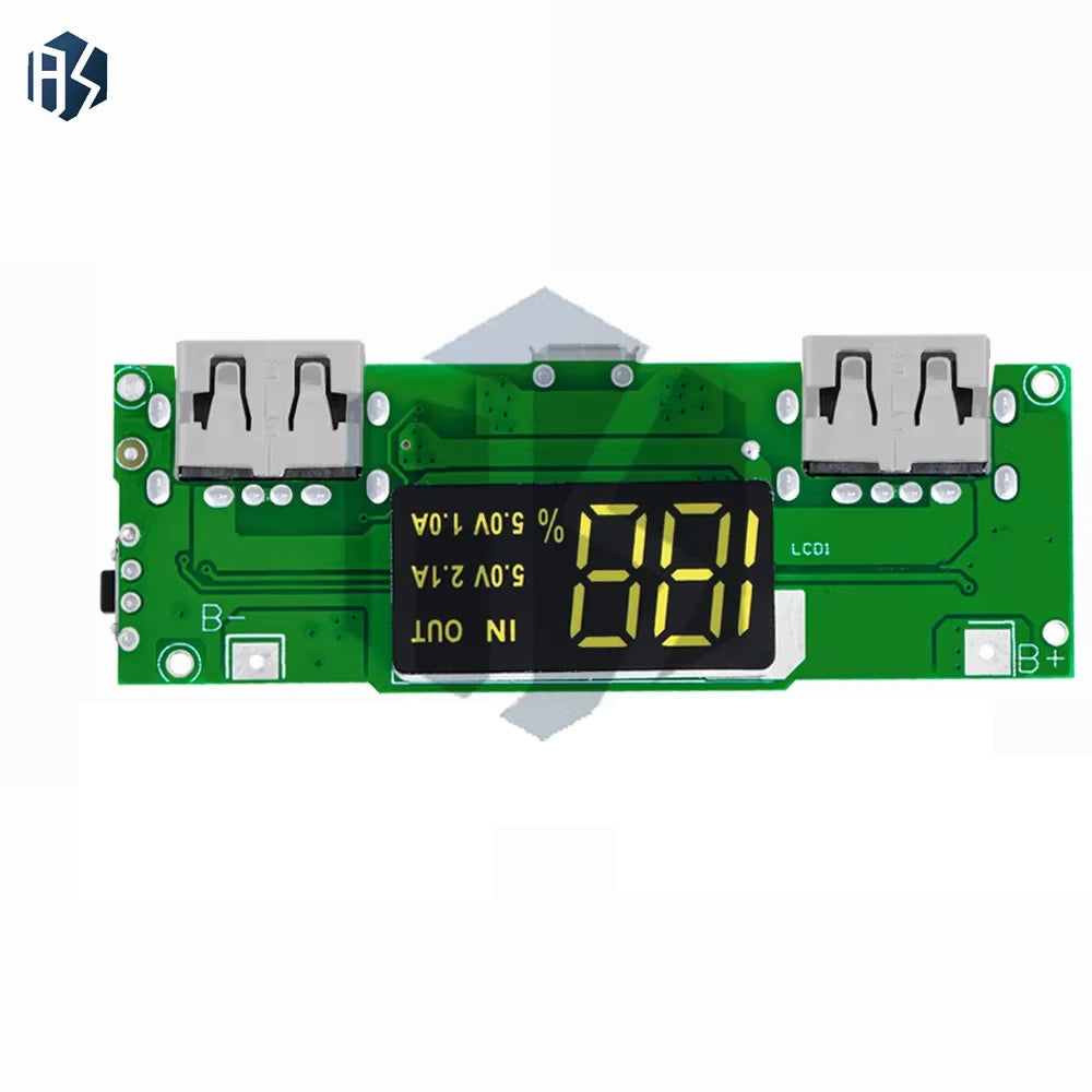 5V 2 4A Dual USB-A Power Bank Module Micro USB Type-c Input 18650 Zpaxo