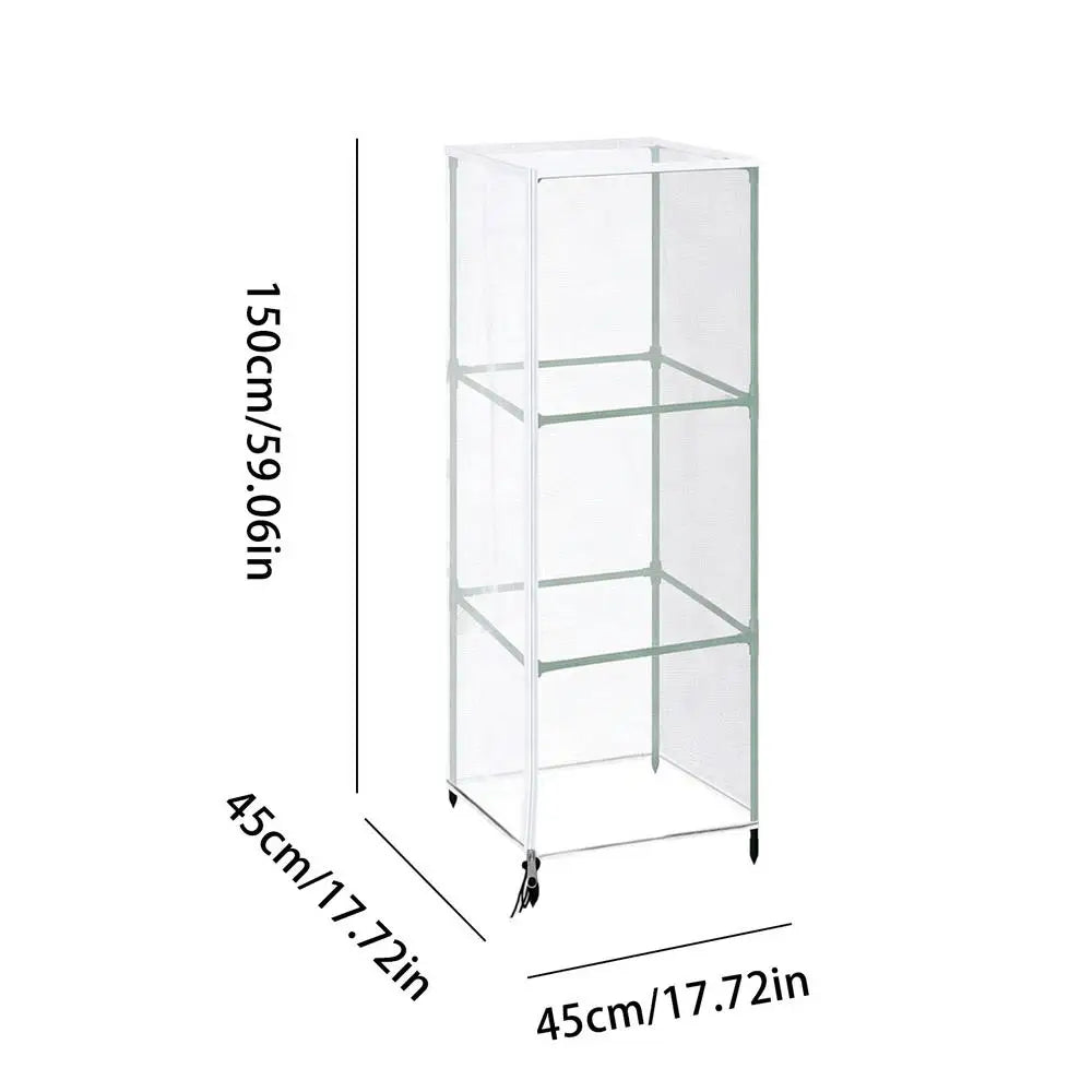 Mesh Plant Cover 2 Reusable Vertical Square Protector Zipper Tomato