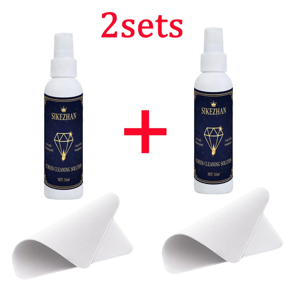 Universal Screen Cleaner Spray Kit with Polishing Cloth for Computer Laptop Monitor TV Phone LCD LED Dust Fingerprint Remover Zpaxo 2sets