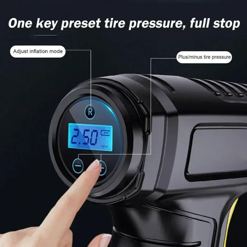 120W Handheld Air Compressor Wireless Wired Dual Mode Portable Zpaxo