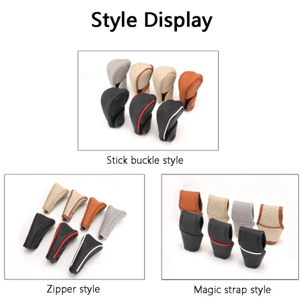 Universal Car Gear Shift Cover Non-slip Leather Shifter Knob Covers Zpaxo