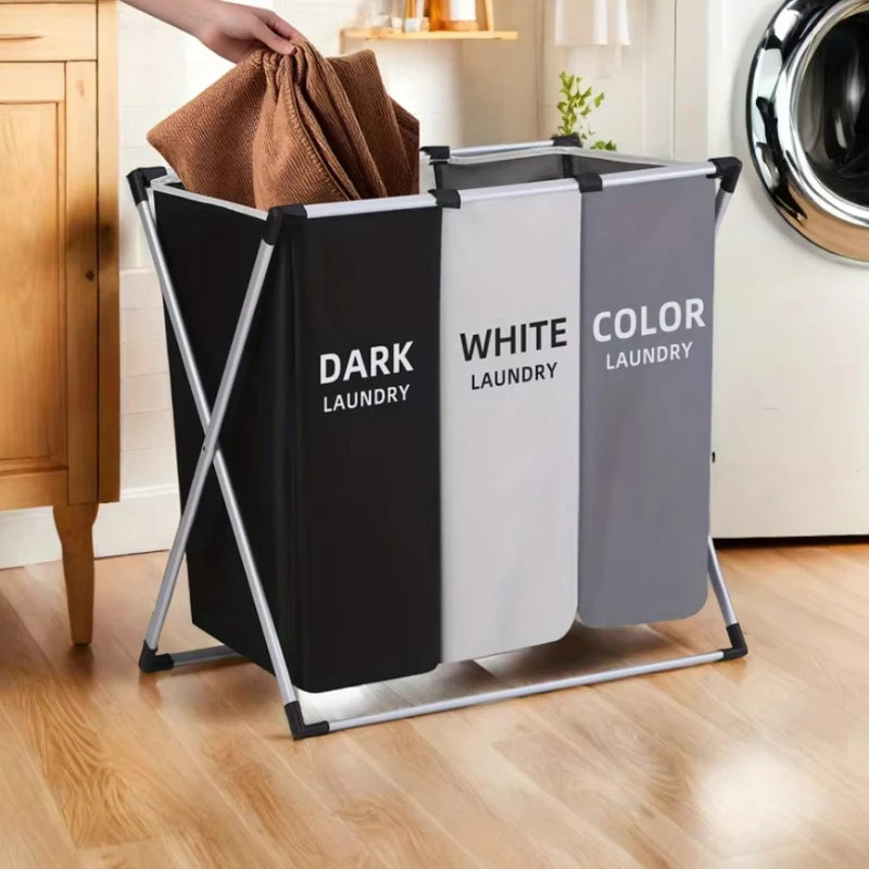 Large Laundry Basket Freestanding Hamper Collapsible Tall Clothes