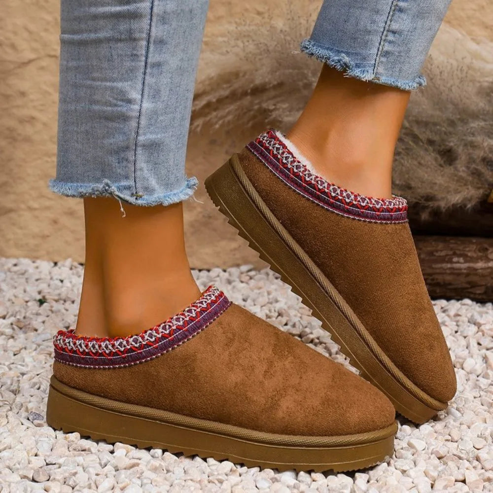 Women's Snow Boots Casual Slip-on Wool Warm Home Luxury Elegant