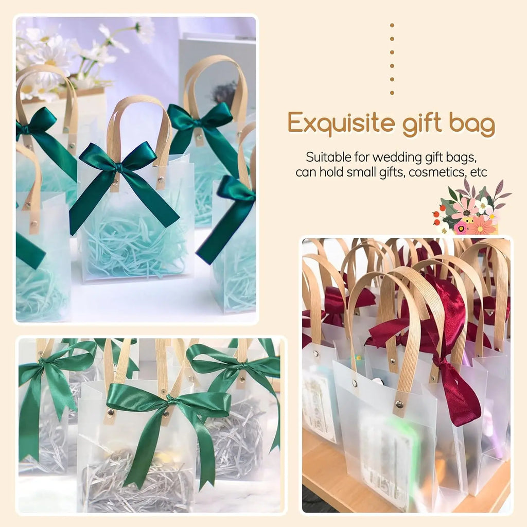 20-Pack Frosted PVC Tote Gift Bags – Birthday, Holiday & Party