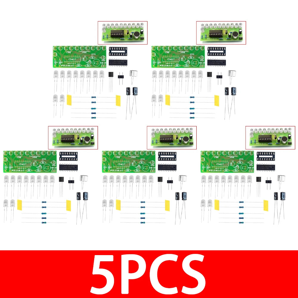 1 CD4017 Lantern Control Voice-activated LED Water Light Educational Zpaxo 5PCS