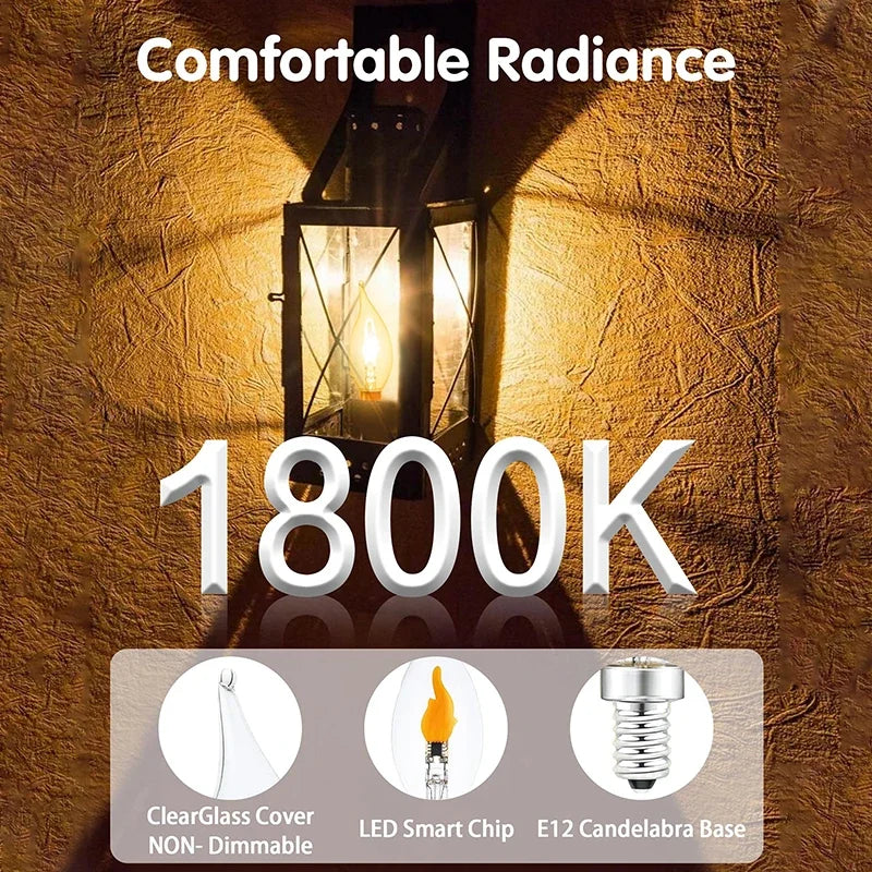 E12 E14 E27 Flickering Flame Light Bulbs LED Decoration More Zpaxo