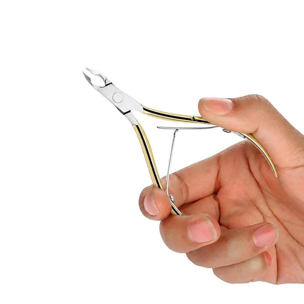 Nail Cutter Stainless Steel Toe Nail Clippers Gold Angled Toenail Trimmer Anti-Corrosion Heavy Duty Nail Nipper Nail Care Zpaxo