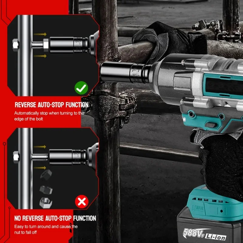 3100N M Torque Brushless Electric Impact Wrench Power Screwdriver