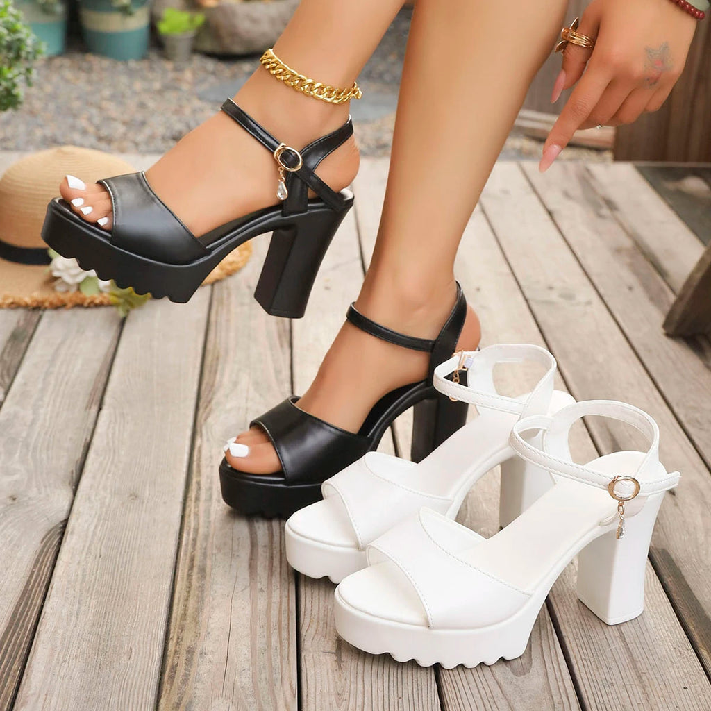 Women Sandals Casual Comfortable Platform High Heels Shoes Women Fashion Fish Mouth Sandals Buckle Slope Non-slip Wedges Shoes Zpaxo