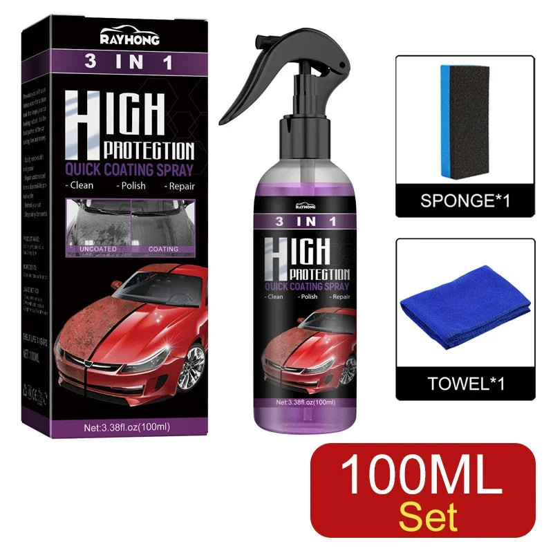 3-in-1 Nano Ceramic Coating Spray – Car Polish & Wax