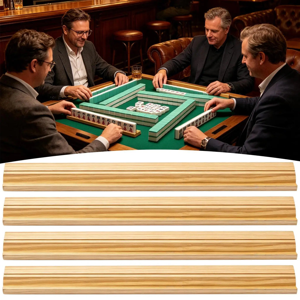 Mahjong Pushers and Racks 4-Piece Portable Modern Mahjong Racks with Pushers Set of 4 for Adults Family Traveler Home Outdoor Zpaxo