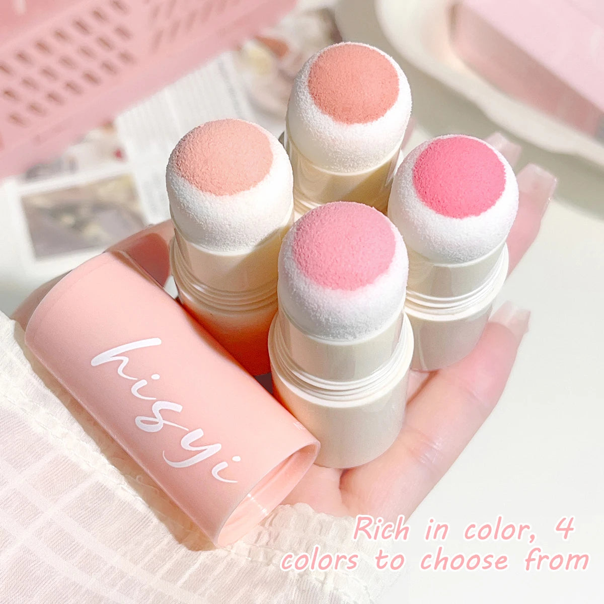 Cloud Soft Matte Blush Stick for a vibrant, brightening, natural bare makeup look, enhancing flawless skin tone Zpaxo