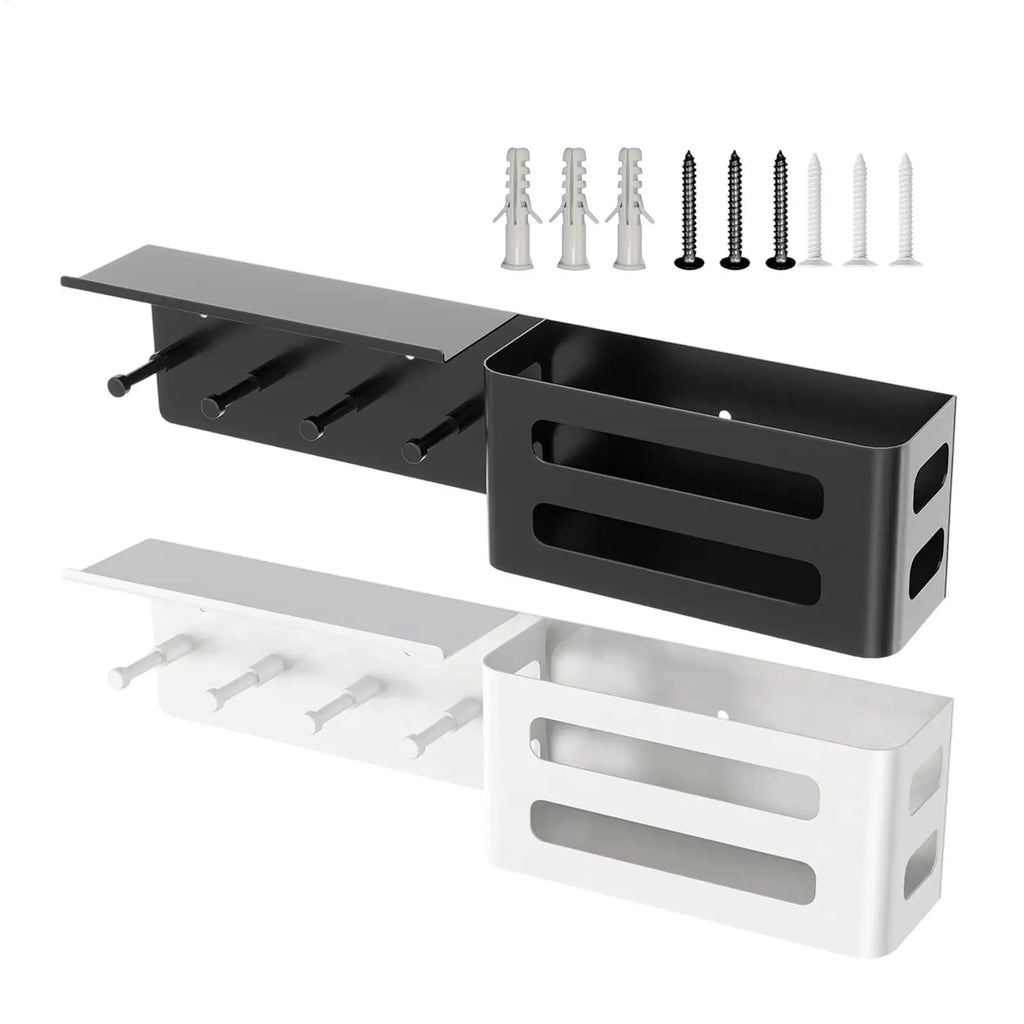 Keys Holder Wall Shelf 4 Hooks Modern Decor Key Mail Entryway Home