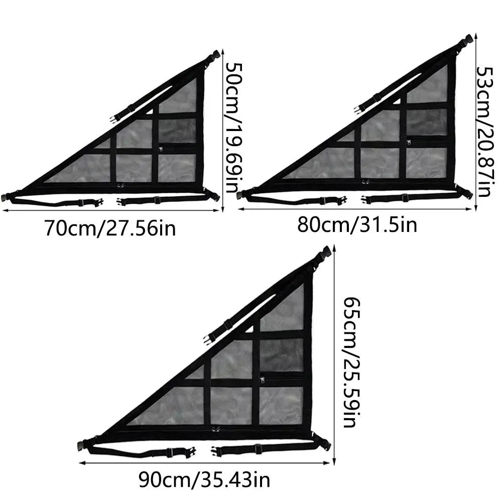 Double-layer Car Ceiling Triangle Net Adjustable Double Pocket Triangular Ceiling Storage Bag Space Saving Breathable Zpaxo