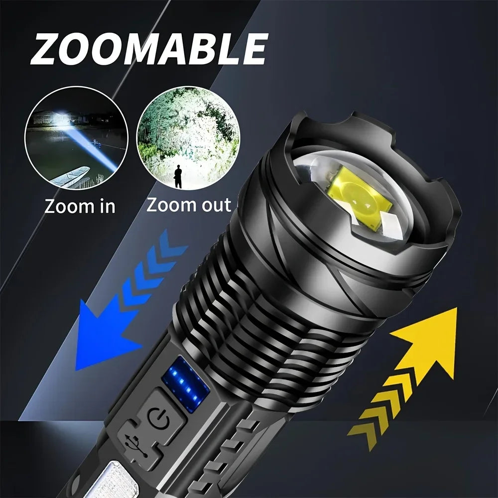 2-Pack Rechargeable Tactical LED Flashlight – Zoomable 2300 Lm