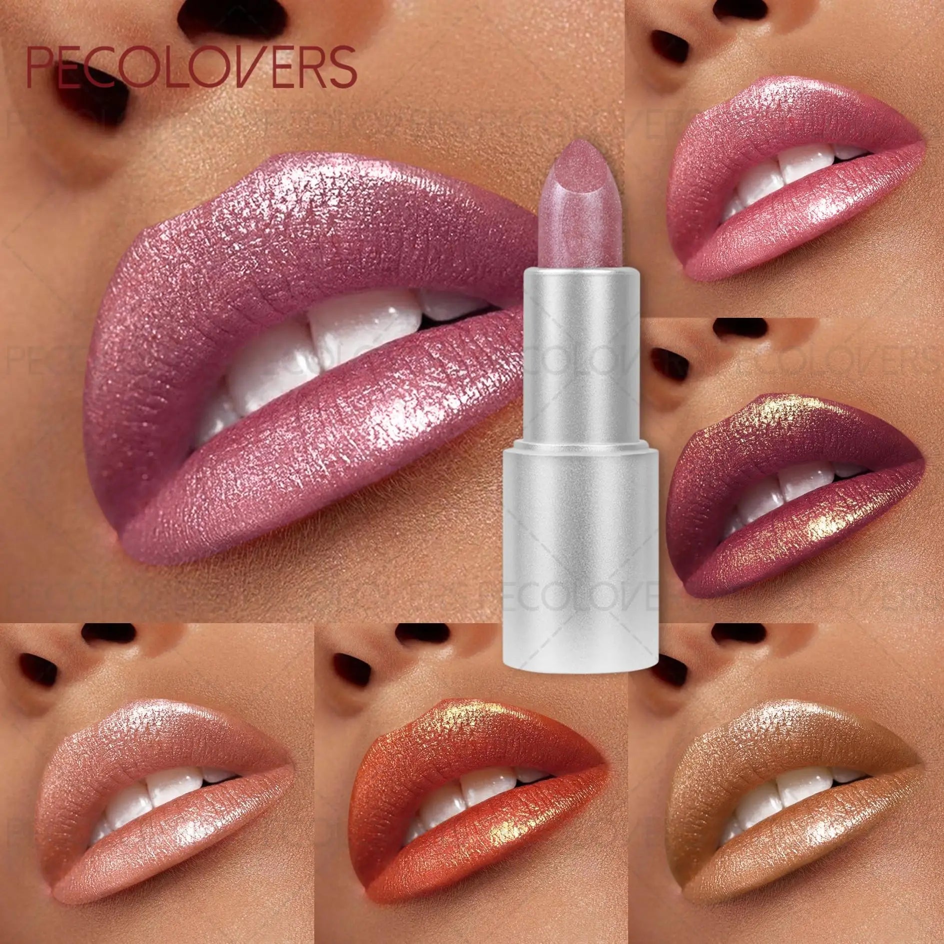Shimmer Metallic Lip Gloss Lipstick,Shiny Lip Gloss,Hydrating, Long-Lasting, Non-Sticky,Lipstick Zpaxo